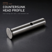 Goupille à fente à tête petite sur mesure avec trou croisé radial et fente d'extrémité fraisée, goupille pivotante en acier tournée CNC pour articulations de liaison