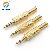 Jack Audio 3,5 conector chapado en oro 3,5mm Audio auriculares con micrófono enchufe teléfono Jack estéreo macho adaptador auriculares Jack