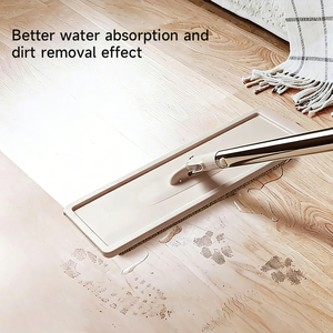 Serpillère auto-nettoyante mains libres en acier inoxydable avec poignée rotative à 360 degrés, pour usage sec et humide, avec seau et tampon en microfibre - Product Image 5