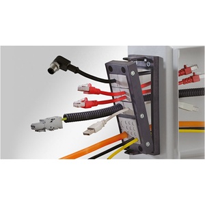 Placa de entrada de cable bibo SVLEC KEL-16 negra de poliamida IP54 UL94 V0 sin halógenos ni silicona, montaje fijo con tornillos - Product Image 2