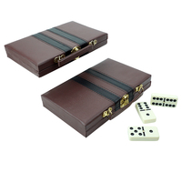 Postiche de dominos professionnels, ensemble jumbo de double 6, avec étui en cuir, pour jeux de ée ée chinoise