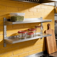 Étagère murale de cuisine commerciale personnalisée en acier inoxydable SS 304, étagères flottantes pour four à micro-ondes, étagère de rangement murale