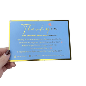 Biglietto di ringraziamento personalizzato, biglietto da visita di lusso nero goffrato, biglietto di auguri con stampa digitale e stampa a caldo in lamina d'oro su cartoncino - Product Image 1
