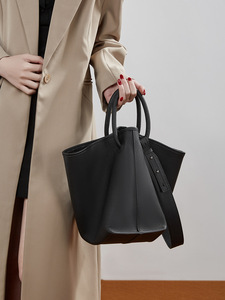 Sacs à main pour femmes en cuir véritable noir de haute qualité, élégants sacs à bandoulière, sacs seau, sacs à main de luxe de créateurs - Product Image 2
