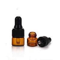 Flacon compte-gouttes en verre ambré 1ml 2ml 3ml 5ml, flacon compte-gouttes en verre pour huile essentielle, échantillon de parfum, cadeau, flacon en verre ambré avec pipette