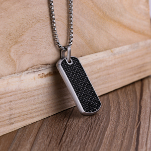 cristal para hombre negro Etiqueta <span class=keywords><strong>de</strong></span> perro colgante del encanto <span class=keywords><strong>de</strong></span> los hombres collar <span class=keywords><strong>de</strong></span> acero inoxidable para hombre - Product Image 5