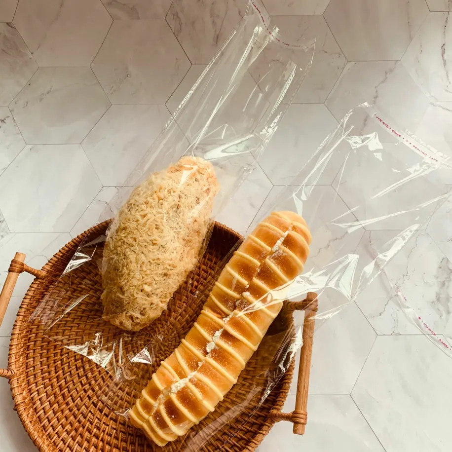 Aangepaste Maten Plastic Broodbroodzak Voedsel Cellofaan Verpakking Opslag Bakkerij Toast Sandwich Brood Verpakking Zak
