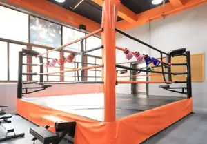 Aangepaste Boksring Touw Gedrukt Logo Boksen Ring Canvas Cover Floor Thai Boxing Ring Voor Outdoor En Indoor