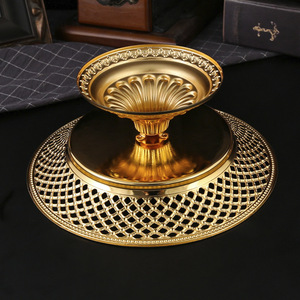 Vassoio di frutta e pasticceria in metallo alla moda stile europeo piccolo piatto per banchetti per decorazioni elettriche per feste di nozze domestiche - Product Image 4