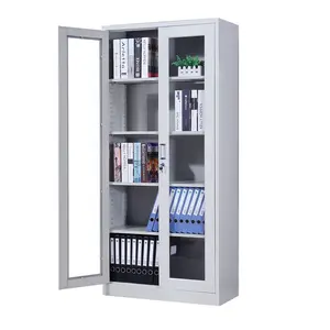 Environnemental 2 portes battantes en verre armoire de rangement de fichiers vitrines