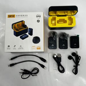 Microphone sans fil à double fonction SX12 avec récepteur 2.4G, réduction du bruit et matériau anti-vent en coton absorbant - Product Image 4