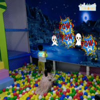 Système de jeu interactif de projection murale avec balles pour enfants, aire de jeux intérieure