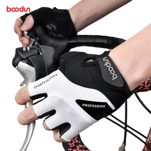 Bodun Cycling Gloves <b>Half</b> Finger Shock Absorption Anti <b>Slip</b> For Road Mountain Bike Racing Unisex Microfiber Sports Gloves - Product Image 1