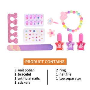 Kit complet de nail art DIY pour filles, autocollants pour ongles, paillettes, sans danger, non toxique, respectueux de l'environnement, facile à utiliser, vernis à ongles à base d'eau, cadeau créatif - Product Image 6