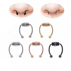 316L thép phẫu thuật giả mũi xuyên móng ngựa từ vách ngăn vòng từ xuyên mũi Hoop Nhẫn - Product Image 3