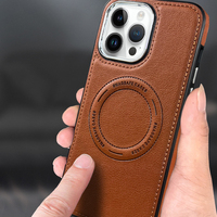 Nouvelle conception pour iPhone 17 Pro Max 16 Étui en cuir magnétique antichoc Étui en cuir premium pour iPhone 15 14 13 12 Magnétique