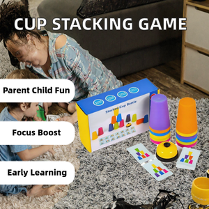 Jeu de combat de tasses empilables doubles, jouet d'empilage de couleurs, entraînement à la concentration, jouet éducatif interactif pour enfants - Product Image 2