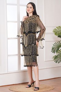 Mini <b>Dress</b> Premium Fabric & Embellishments U Neck Sleeveless Party Bodycon - Product Image 2