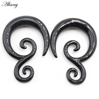 Alisouy Lot de 2 plugs et écarteurs d'oreille en acrylique spirale, forme corne de chèvre et spirale, type escargot, pour piercing corporel