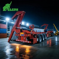 Remorque porte-conteneurs à chargement latéral 3 essieux avec grue intégrée pour conteneurs 20ft et 40ft