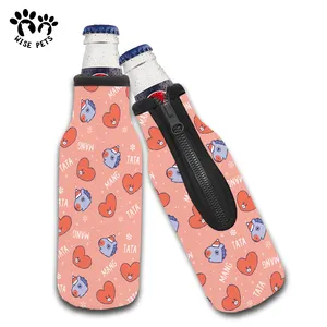 Biểu Tượng Tùy Chỉnh Bia Chai Làm Mát Giữ Uống Mát Rượu Vang Túi Lạnh Thăng Hoa Neoprene Cách Điện Bia Chai Tay Áo Với Dây Kéo