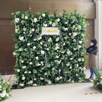 Panneau mural décoratif d'intérieur en herbe artificielle, panneau de fond vert, panneau mural suspendu, feuilles de plantes artificielles, mur d'herbe