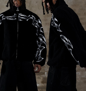 Áo khoác nam YUCHEN may đo, chất liệu nỉ <span class=keywords><strong>Sherpa</strong></span> dày dặn, in kỹ thuật số, chống thấm nước, kiểu dáng rộng, mùa đông, phong cách đường phố - Product Image 2