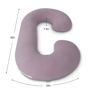 Natural Purple Pregnancy <b>Pillows</b> for Sleeping <b>Maternity</b> <b>Pillow</b> with Cooling Cotton Cover, C Shaped for Pregnant Women - Product Image 4