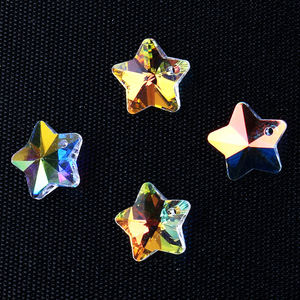 Cuentas colgantes de cristal AB Aurora para fabricación de joyas, cristales transparentes brillantes a granel, corazón, estrella, flor, pendientes de abalorios DIY - Product Image 4