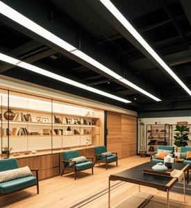 Tùy chỉnh hiện đại trang trí tuyến tính <span class=keywords><strong>LED</strong></span> ánh sáng lịch thi đấu hình chữ nhật treo mặt dây chuyền với thanh dài Hệ thống hình chữ nhật treo ánh sáng - Product Image 4