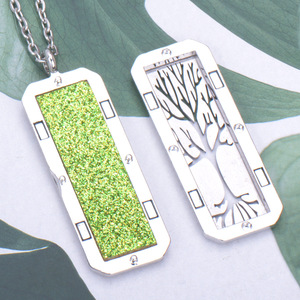 Aromatherapy <strong>Diffuser</strong> Jewelry Rectangle Stainless Steel Magnetic Locket Essential Oil Perfume <strong>Necklace</strong> - Product Image 4