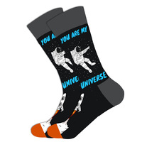 Automne hiver hommes femmes mi-mollet chaussettes Design Original géométrique fruits astronaute rue mode décontracté haut-équipage