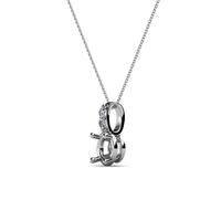Collier à pendentif Semi-montant, ensemble de colliers avec fermoir cloutée en diamant, or jaune 14K