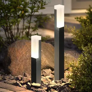 60cm 80cm Waterproof Solar Garden Light Landscape Pathway Highlight Modern LED Bollard Post Light Outdoor LED Lawn Light