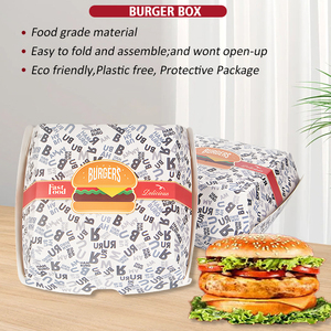 Kotak Kemasan Kertas Makanan Cepat Saji dan Tas Bawa Pulang Cetak Khusus untuk Pizza, <span class=keywords><strong>Burger</strong></span>, Donat, Kotak Ayam Goreng - Product Image 2