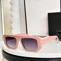 Nouvelles lunettes de soleil carrées à monture épaisse et légère, style rétro, protection UV400, tendance streetwear, or PC