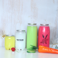 MAYSURE 350ml PET Transparent Boisson Gazeuse Peut Vider En Plastique Transparent Soda Eau Boisson Jus Peut avec Couvercle Facile À Ouvrir