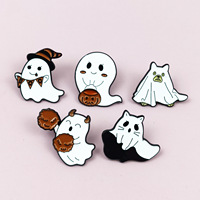 Cadeaux de Noël, mignonnes épingles en émail personnalisées en forme de fantôme Jack-o'-lantern, décoration d'Halloween, épingles à revers en métal