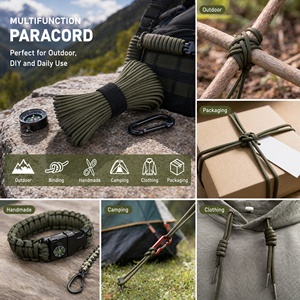 Cordes de Paracorde Tressées Personnalisées en Polyester et Nylon pour <span class=keywords><strong>Camping</strong></span>, 7 Brins, 2mm, 3mm, 4mm, 5mm, 6mm, 8mm, pour Tente, Résistance 550lb - Product Image 5