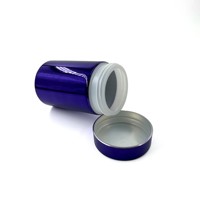 Portable Violet Biscuit Scellé Café Peut Protéine Poudre Bouteille Ronde En Plastique Étanche Emballage Alimentaire Pot