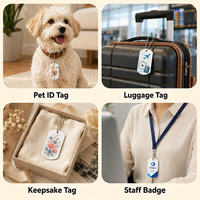 Plaque en aluminium vierge personnalisable par sublimation pour collier d'identification pour animaux, pendentif, breloque métallique, pour cadeaux promotionnels et fabrication de bijoux pour colliers d'animaux