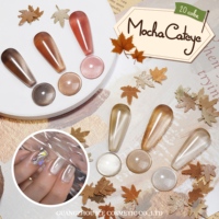 Vernis Gel Pailleté Effet Œil de Chat Couleur Café Mocha – Collection Couleurs Œil de Chat Non Toxique pour Soin des Ongles en Salon et Marque Privée