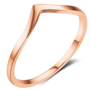 Geometric Arc <b>Ring</b> 5Mm Stainless Steel Four Color Unisex Fashion Jewelry Gift - Product Image 5