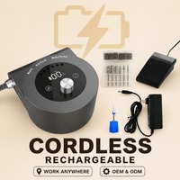 Perceuse à ongles électrique sans fil silencieuse de qualité professionnelle 45000 tr/min avec double écran LCD et contrôle de vitesse de précision