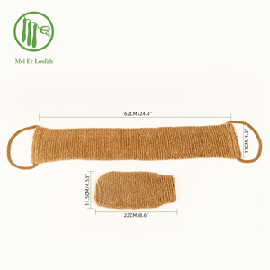 Ensemble de <span class=keywords><strong>gants</strong></span> et de serviettes de bain exfoliants en ramie et en jute pour un nettoyage doux de la peau, fournitures de bain lisses avec éponge pour le dos - Product Image 4