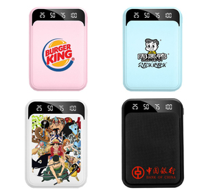 Hot Sales Custom Logo Mini Power Bank LED Screen 10000mAh/5000mAh Portable Battery Charger External Display Charging Function