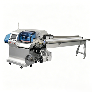 Máquina automática de envasado flow pack con alimentación descendente ABBA-HX45, equipo de embalaje tipo almohada con 3 servomotores para envasado de snacks, ferretería y suministros médicos - Product Image 3