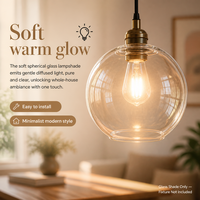 Abat-jour en verre transparent à double extrémité ouverte personnalisable pour lampe, accessoire d'éclairage intérieur, source directe usine