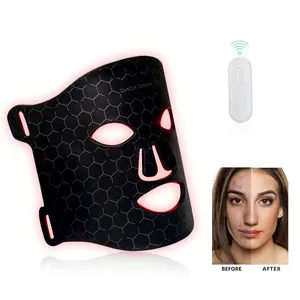 Novo produto de beleza popular máscara de LED facial sem fio 7 cores para cuidados com a pele máscara facial de beleza LED terapia de luz vermelha para mulheres