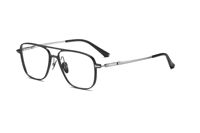 Lunettes optiques unisexes en titane, double pont, grande monture rectangulaire classique, verres noirs, dorés, argentés pour hommes et femmes, visage en diamant